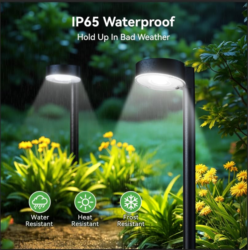 Ahaorigin 2 Pack Solar Pathway Lights Outdoor, 12 Brighter LED Solar Lights Outdoor Waterproof, Up to 12 Hrs Modern Path Light for Yard Garden Walkway Driveway Lawn, Cool White - color: Cool White, size: 2 Pack
