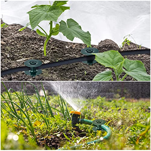 Chumia 10 Inch Garden Hose Guide Spike, Zinc Coated Rustproof Heavy Duty Metal Stake, Sturdy Top, Keeps Garden Hose Out of Flower Beds, Hose Guard for Yard Plant Protection(6 Pieces,Dark Green) - color: Dark Green