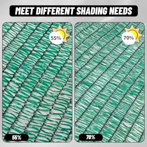 Cool Area 70% Sun Shade Cloth Mesh Tarp with Grommets for Plant Cover 6.5x16.5ft Patio Canopy Garden Pergola Greenhouse Car Barn Kennel Dark Green - color: 70% Shade-Dark Green, size: 6.5FTx16.5FT