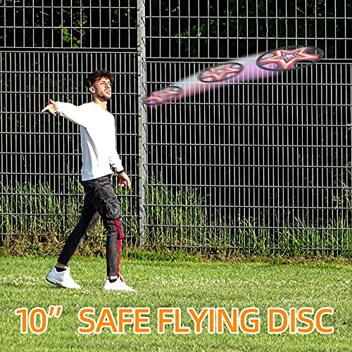 TurnWay Outdoor Two Soft Frisbee Throwing Disc, Flying Disc, Flying Saucer for Man and Woman in Yard, Beach, Lawn, Camping, Pool (Neon Lamp + Shield) - color: Neon Lamp + Shield