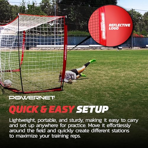 PowerNet Soccer Goal for Backyard, 3Mx2M / 6x4 / 8x4 / 12x6 / 14x7 /18.5x6.5 / 21x7 / 24 x 8 Portable Soccer Net, Sports & Outdoors Training Equipment, Quick Setup 1 Goal & Zipper Storage Bag - style: 12 x 6 FT