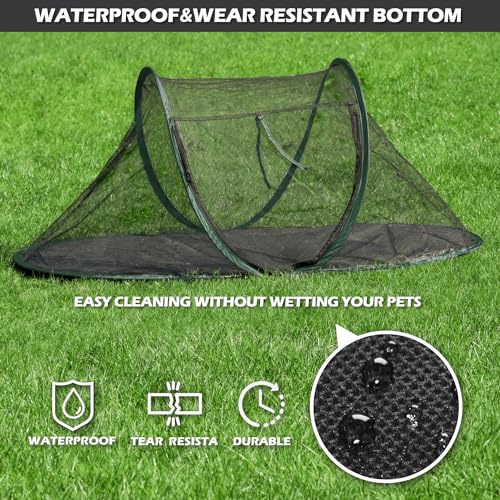 Cat Tent Outdoor, Pet Enclosure Tent Suitable for Cats and Small Animals, Indoor Playpen Portable Exercise Tent with Carry Bag(Dark Green) - color: Dark Green