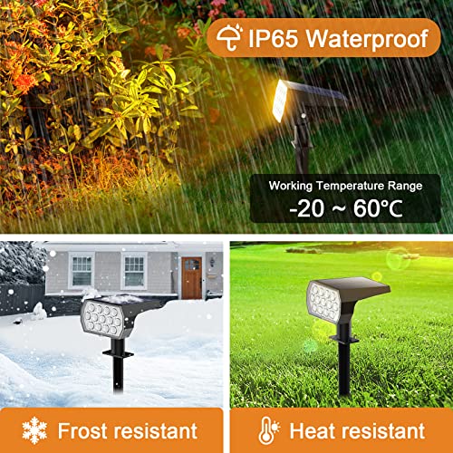 Solar Spot Lights Outdoor Color Changing,[7 Modes/2 Pack] Christmas IP65 Waterproof Landscape Spotlights, Dusk to Dawn Solar Powered Security Light for Patio Gate Walkway Pool Garden Yard Driveway - size: 2 Pack