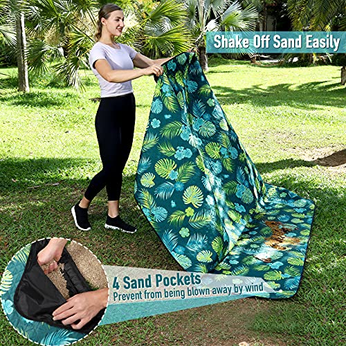 PY SUPER MODE Picnic Blankets Extra Large, Waterproof Foldable Outdoor Beach Blanket Oversized 83x79” Sandproof, 3-Layer Picnic Mat for Camping, Hiking, Travel, Park, Concerts(Yellow Flowers) - color: Yellow Flowers