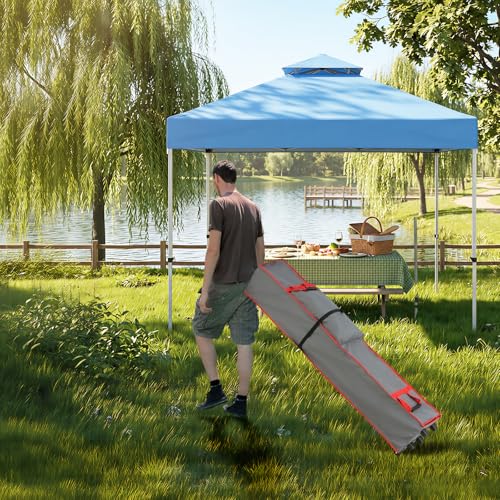 10x10 Pop Up Canopy Tent Storage Bag with Wheels & Handles, Fits Folded Size 10x10x62in, Heavy Duty Replacement Bag for Canopy & Gazebo