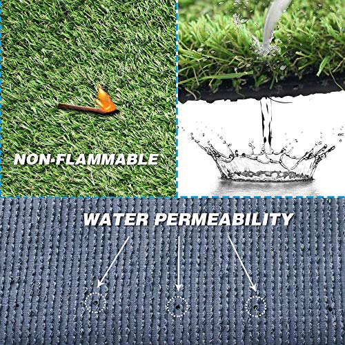 Goasis Lawn Artificial Grass Turf Area Rug - Grass Height: 1.38" - Size: 1FTX24FT - Perfect Color/Sizing for Any Indoor/Outdoor Uses and Decorations - size: 1x24 FT