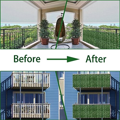 ODTORY Artificial Fence Privacy Screen: 6FT x 20FT UV-Anti Faux Greenery Backdrop Ivy Chain Link Shades Panels for Patio, Balcony, Garden,Deck,Backyard Indoor Outdoor Green Wall Decor - size: 6 ft x 20 ft- Chain Link