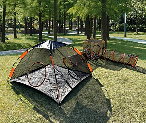 4 in 1 Pet Cat and Dog Tunnel Tent Foldable Pet Tent Outdoor Pop Up Pet Playpen Cage Fences House (Styles 4) - style: Styles 4
