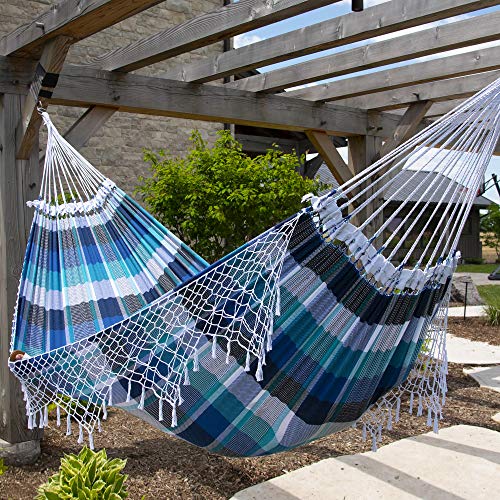Vivere Authentic Brazilian Cotton Hammock - 450 lb Capacity (Marina) - color: Marina