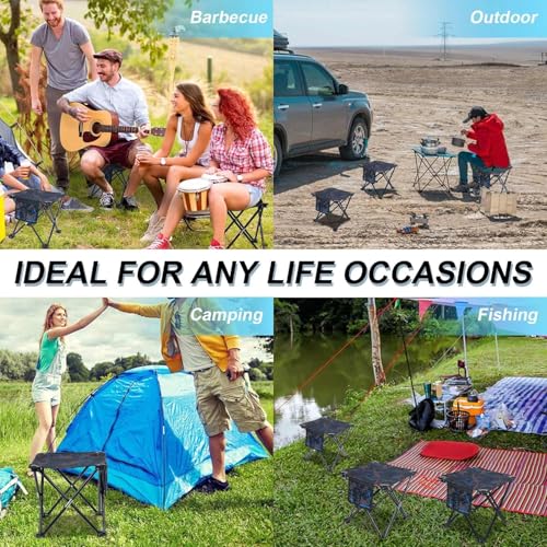 VOLIXOD Folding Portable Camping Stool for Adults, Lightweight Collapsible Stool for Outdoor Footrest Fishing Hiking Gardening and Beach with Carry Bag(400 LBS Capacity) - size: (1 Piece)