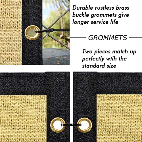 UPGRADE Privacy Screen 4' x 25' Fence Commercial Shade Cover with Brass Grommets Heavy Duty Perfect for Outdoor Back Yard, Sand, Customizable - color: Sand, size: 0 4' x 2 5'
