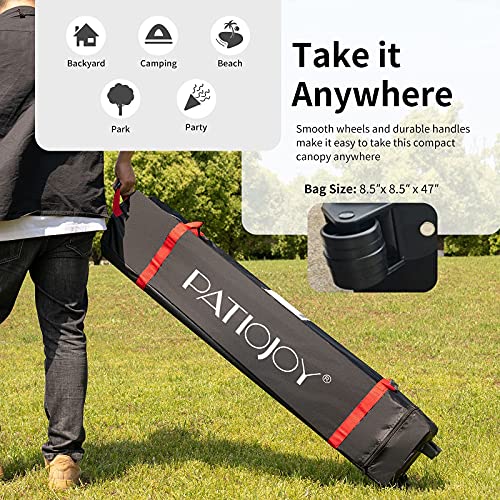Tangkula Outdoor Pop-up Canopy Tent, 6.6 x 6.6 FT Height Adjustable Commercial Instant Canopy w/Portable Roller Bag, 4 Weight Bags, Outdoor Camping Sun Shelter for Camping, Party - color: Gray, size: 6.6x6.6 FT