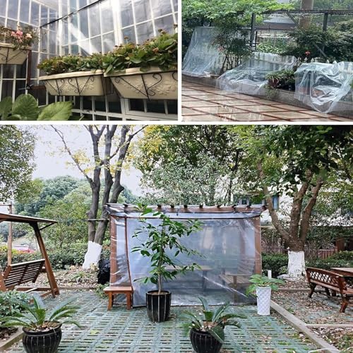 Waterproof Cover Clear Tarps 4x8 FT, Clear Tarp for Deck Porch Patio Canopy Outdoor Camping Ground Garden Furniture Cars Covers, PVC Heavy Duty Tarpaulin, with 10 Marbles Bundle and 1 Rolls Ropes - size: 4x8 FT