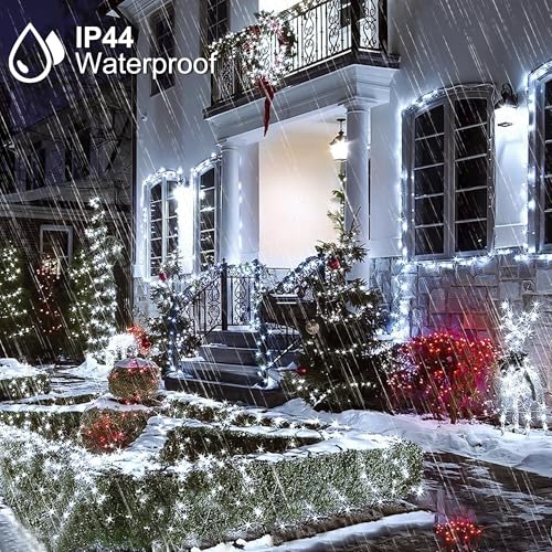 164Ft 500 LED White Christmas Lights, Waterproof 8 Twinkle with Memory Functions Christmas Tree Lights for Indoor Outdoor Christmas Tree Garden Decoration (164FT, White) - color: White, size: 164FT