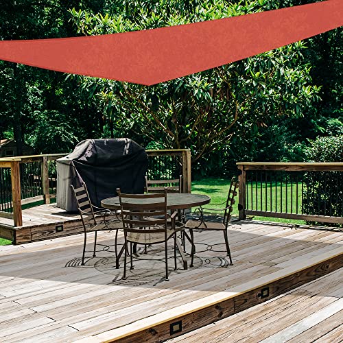 ASTEROUTDOOR Sun Shade Sail Triangle 10' x 10' x 10' UV Block Canopy for Patio Backyard Lawn Garden Outdoor Activities, Terra - color: Terra, size: 10' x 10' x 10'