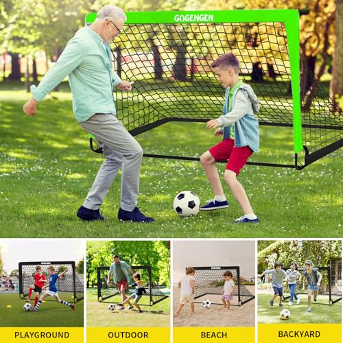 Soccer Goal, 2 of 6x4 Soccer Goals for Backyard with Soccer Net, Soccer Ball, Target, Cones, Soccer Training Equipment for Toddler Kids Youth - color: Green