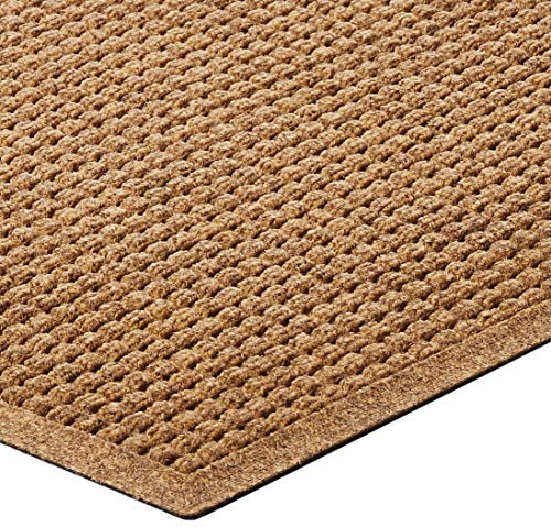Hudson Exchange (35"x35", Camel) Waterhog Fashion Scraper Entry Square Floor Mat - color: Camel