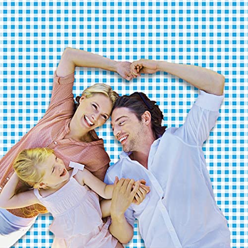 ZHUYNXIR Extra Large Picnic, Waterproof Blanket, Gingham Picnic Mat for Beach, Camping Grass Picnic Blankets. (Blue 58x58 inch) - color: Blue S
