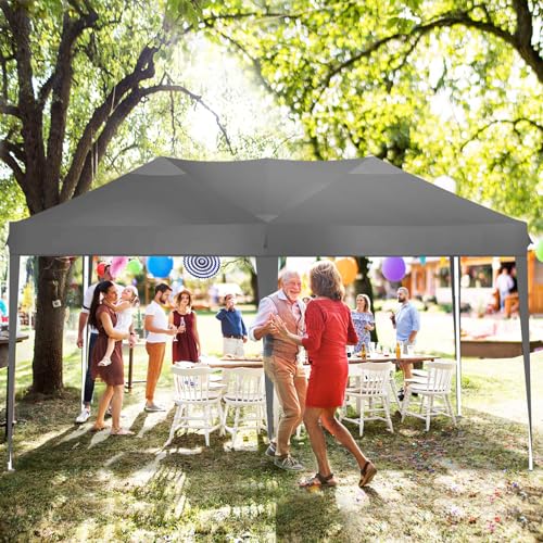 COBIZI 10x20 Pop Up Canopy Tent Party Tents for Parties Weddings Backyard Waterproof Outdoor Commercial Instant Canopy Event Tent with Stakes, Ropes,Sandbags, Gray - color: Gray, size: 10x20FT without sidewall