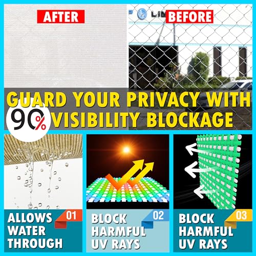ShadeMart 6' x 10' Fence Privacy Screen White Heavy Duty 170 GSM Fencing Mesh Shade Net with Grommets & Zip Ties, 90% Blockage Fence Screen for Balcony Yard Outdoor Garden Pool (We Customize Size) - color: White, size: 0 6' x 1 0'