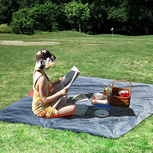 Alvantor Heavy Duty Tarp Waterproof 6'-10'-12'-15' Tarpaulin Ground Trailer with Rust Grommet Weather Resistant Cover Outdoor Camping 10 Mil Thick PE Floor Lightweight Mat - style: 6'x6'