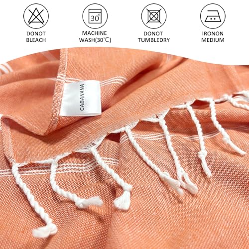 cabanana Turkish Beach Towel Oversized - 40"x70" Quick Dry Sand Free Thin Beach Towels for Adults,Extra Large Cotton Lightweigh Travel Towel for Beach Accessories (Coral) - color: Coral Retro