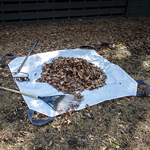 5' x 5' Heavy-Duty Utility Tarp with Reinforced Handles – Waterproof, UV-Resistant Poly-Woven Cover – Ideal for Yard Work, Home, Garden, Construction, Camping & Trailers - size: 5x5