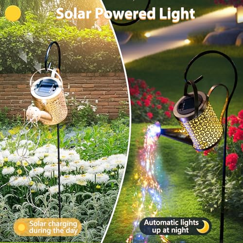 SRNPMIU Solar Watering Can Light, Solar Yard Decorations Outdoor, Garden Decor Lights, IP65 Waterproof Hanging Lantern Lights, Flower Bed Decor, Gifts for Grandma, Women, Mom - color: Multicolor