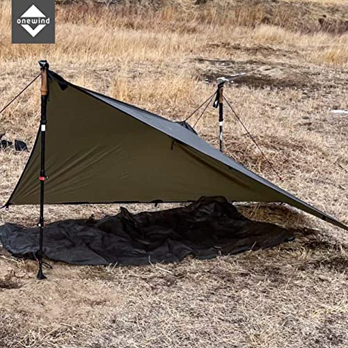 onewind Hooded Rain Poncho, Silnylon Rain Coat Versatile Survival Shelter Waterproof Breathable Lightweight Poncho - color: Od Green-89"*56" (226cm*142cm), size: Small