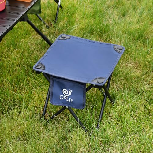 Opliy Camping Stool 2 Pack,13.5 Inch Portable Folding Stool for Outdoor Gardening and Beach Hiking Fishing,Foot Stool with Carry Bag (Blue) - color: Blue