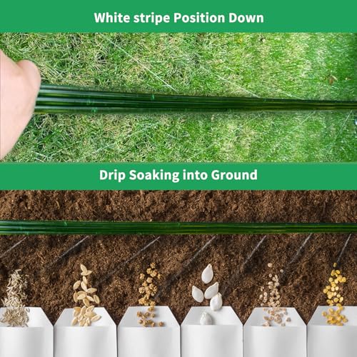 Secbulk 2026 Reinforced Sprinkler Hose & Soaker Hose for Yard - 50 FT Flat Garden Hose with Holes, Heavy Duty No-Kink Lawn Irrigation Hose (Includes Stakes, High Pressure Spray) - size: 50FT