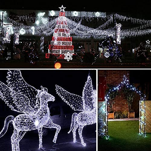 Lezonic Solar String Lights for Outside,2 Pack Total 240LED Solar Lights Outdoor Waterproof 24M/80Ft 8 Modes Outdoor Copper Wire Fairy Light Patio Decor Light,Yard,Porch Hanging Lightst (White) - color: White