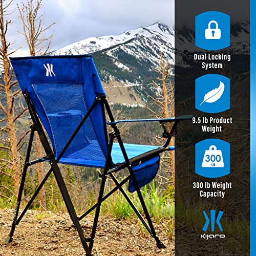 Kijaro Dual Lock Folding Camp Chairs - Versatile for Sports, Outdoors & Lawns - Locks Positions - Maldives Blue - color: Maldives Blue