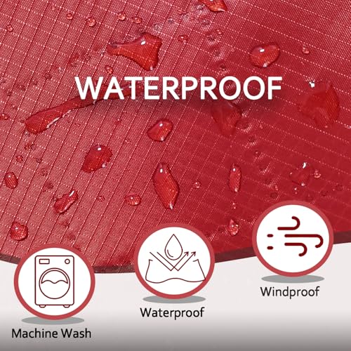 Large Outdoor Blanket Waterproof Quilted-Thick Warm Fleece Blanket for Stadium Camping Picnics Beaches Pets Sports - Sandproof Windproof Washable Portable - Red - color: Red