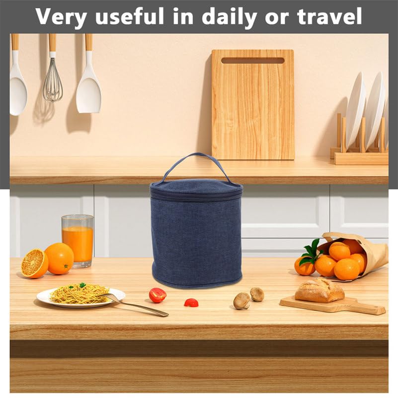 SEWACC Insulated Soup Cup Lunch Bag Large Oxford Fabric Thermal Cooler Tote with Lining, Portable Insulated Food Carrier for Travel and Work, 2pcs