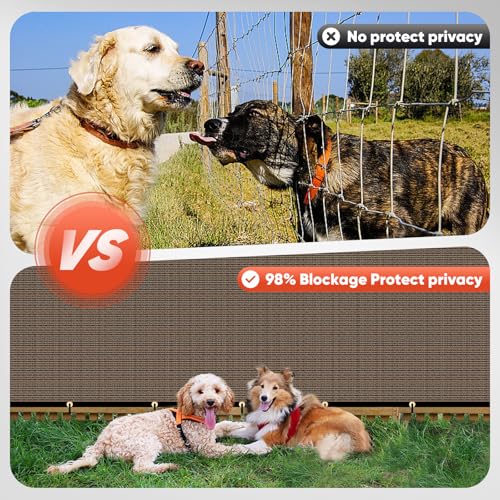 4'X50' Privacy Screen Fence Heavy Duty 220 GSM Windscreen & Dustproof Fence 98% Visibility Blocking Ideal for Fencing Patios, Pool, and Creating Intimate Outdoor Spaces，Mocha