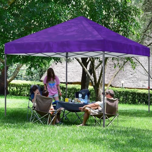 COOSHADE Durable Easy Pop Up Canopy Tent 10x10Ft, Purple - color: Purple, size: 10x10Ft