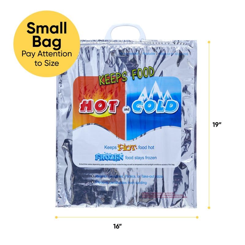 Superio Hot and Cold Insulated Bags for Food Delivery, Grocery Shopping Bags, Food Storage for Hot and Frozen Food for Travel, Disposable Cooler Bag, Reinforced Thermal Lunch Bag (10, 16"x19.25") - color: 10 Pack, size: Large (Meal and Grocery Size)