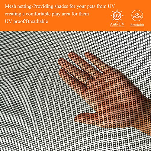 PJYuCien Dog Playpen Mesh Top Cover, Fits 36 Inch 4 Panels Regular Square Plastic Exercise Pet Pen, Adhesive Tape Connections, Black (Note: Cover Only, Fence Not Included) - style: Black Cover, 36"Width, Black ( Adhesive Tape Connections )