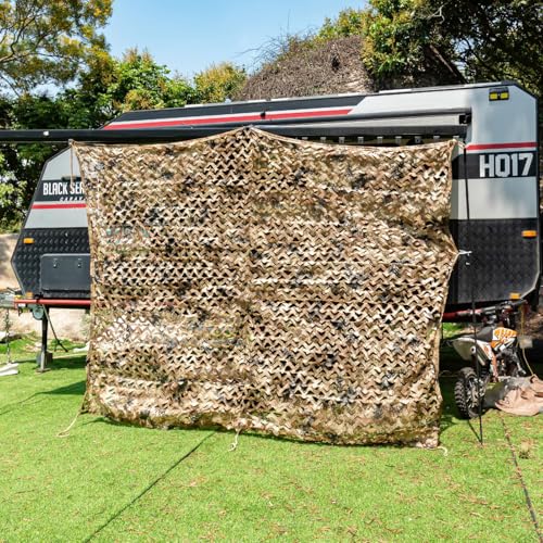 HYOUT Camo Netting Camouflage Net Bulk Roll for Hunting Blinds Ghillie Sunshade, Camping, Military Party Decoration - color: SPRETTA Desert, size: 6.5x10ft(2M*3M)