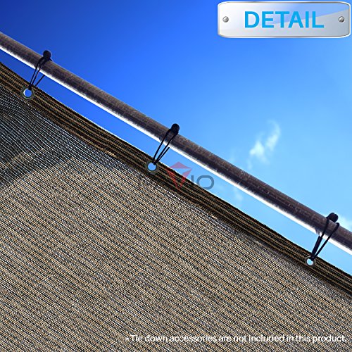 Patio Paradise 5' x 14' Sun Shade Cloth with Grommets Rectangle Shade Sail Straight Edge, Outdoor Patio Shade Canopy Pergola Cover UV Block Fabric for Backyard Deck Garden Activities, Brown