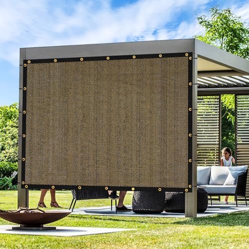 Artpuch Outdoor Pergola Shade Cover 4x6 FT Sun Shade Cloth with Grommets Mocha Commercial Grade Patio Privacy Screen Shade Canopy (Customized Available) GN04 - color: Mocha, size: 4' X 6' Customized