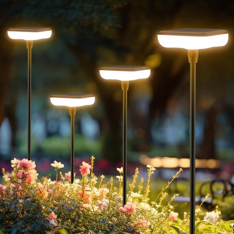 Solar Lights Outdoor Pathway 8 Pack IP65 Waterproof 31" Solar Garden Lights 2 Heights Adjustable Auto On/Off Lasting 12H for Walkway Patio Lawn Path Yard Plants Flower Beds Landscape Decor - size: 8 Pack