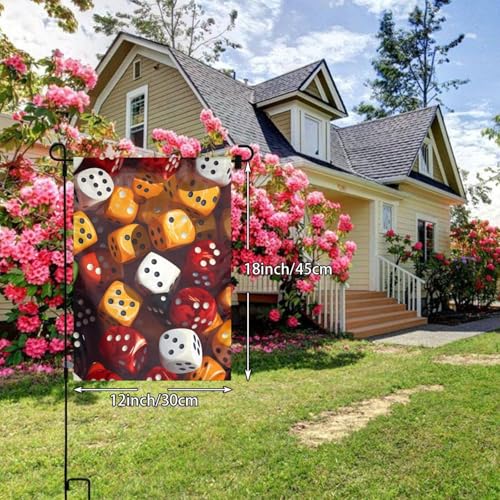 games dice set Printing Garden Flags 12x18in for Yard Decoration with 3cm Pole Position Width (Flag Only, No Flagpole Included)