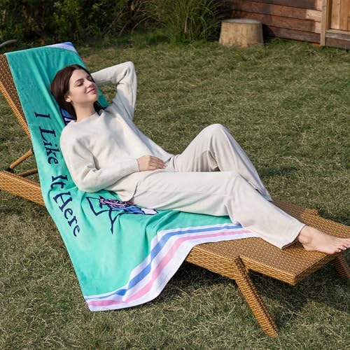 Berkshire Beach Towel — 100% Cotton Pool & Beach Towel, Absorbent, Quick-Drying & Sand-Free, 36'' × 72'' - color: I Like It Here