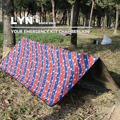 LYN Heavy Duty Emergency Blanket Survival Gear Waterproof Insulated Blanket Emergency Tarp for Camping, Hiking, Bushcraft - color: Star Spangled