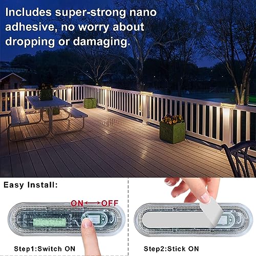 DetarZinLED Solar Deck Lights, 6 Pack Waterproof LED Path Lights, Outdoor Solar Step Lights, Solar Powered Light Bar for Stairs, Driveway, Walkway, Pathway, Dock, Porch, Warm White - size: 6pcs Warm White Bar