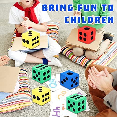 Meooeck 18 Pack Large Foam Dice 2.48 Inch Colorful Jumbo Dice with Storage Bag for Classroom Educational Activities and Game to Get Your Luck Numbers - size: 2.48 in, style: Square