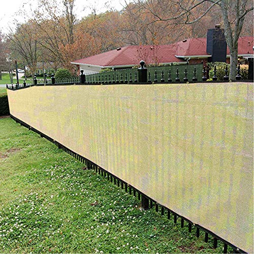 Sunnyglade 6 feet x 50 feet Privacy Screen Fence Heavy Duty Fencing Mesh Shade Net Cover for Wall Garden Yard Backyard (Sand, 6 ft X 50 ft) - color: Sand, size: 6 Ft X 50 Ft