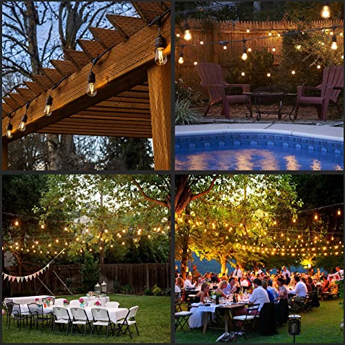 LED Patio String Lights, 70ft 30 Lights Adapter Powered, E26 Socket with S14 Bulbs Weatherproof Outdoor Bistro Lights (2 Sets of 15 Lights - Adapter) - color: 2 Sets of 15 Lights - Adapter